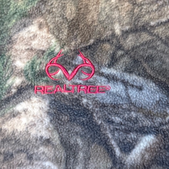 Realtree girls fleece jacket camo with pink trim XL 14-16 GUC - Picture 6 of 6